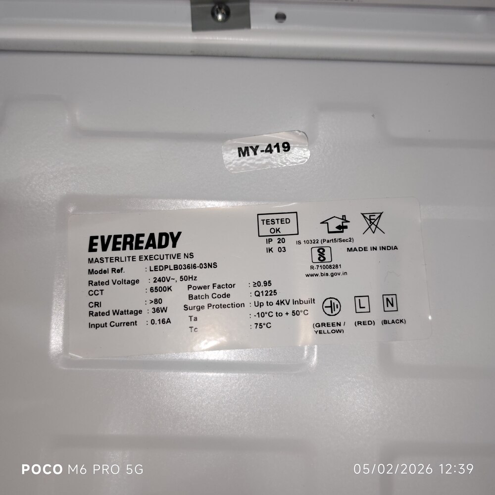 Square Eveready 36W LED 2x2 Panel Light LEDPLB036I6-03NS