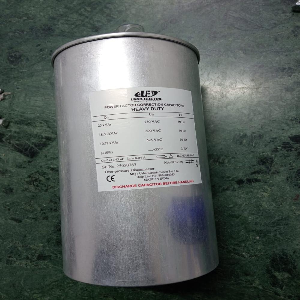 25 Kvar 750 Volt 3 Phase Cylindrical Type Capacitor
