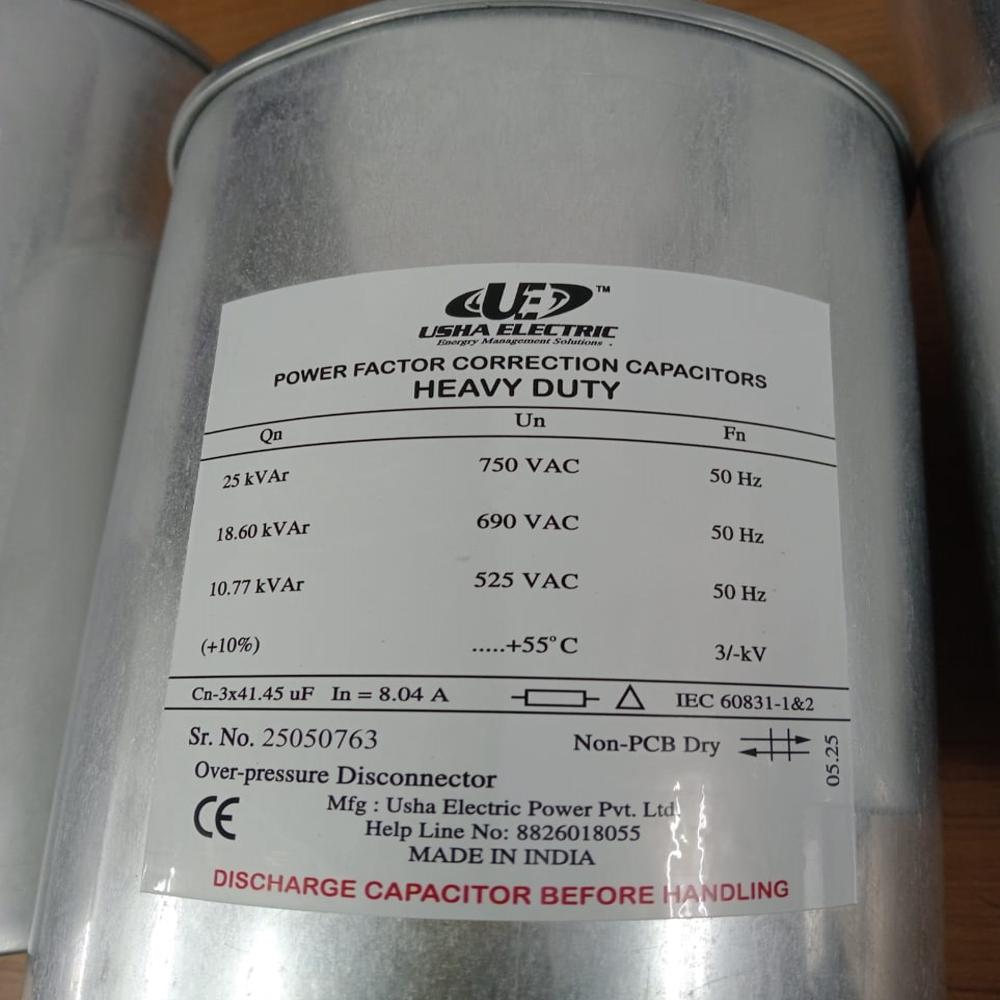 25 Kvar 750 Volt 3 Phase Cylindrical Type Capacitor