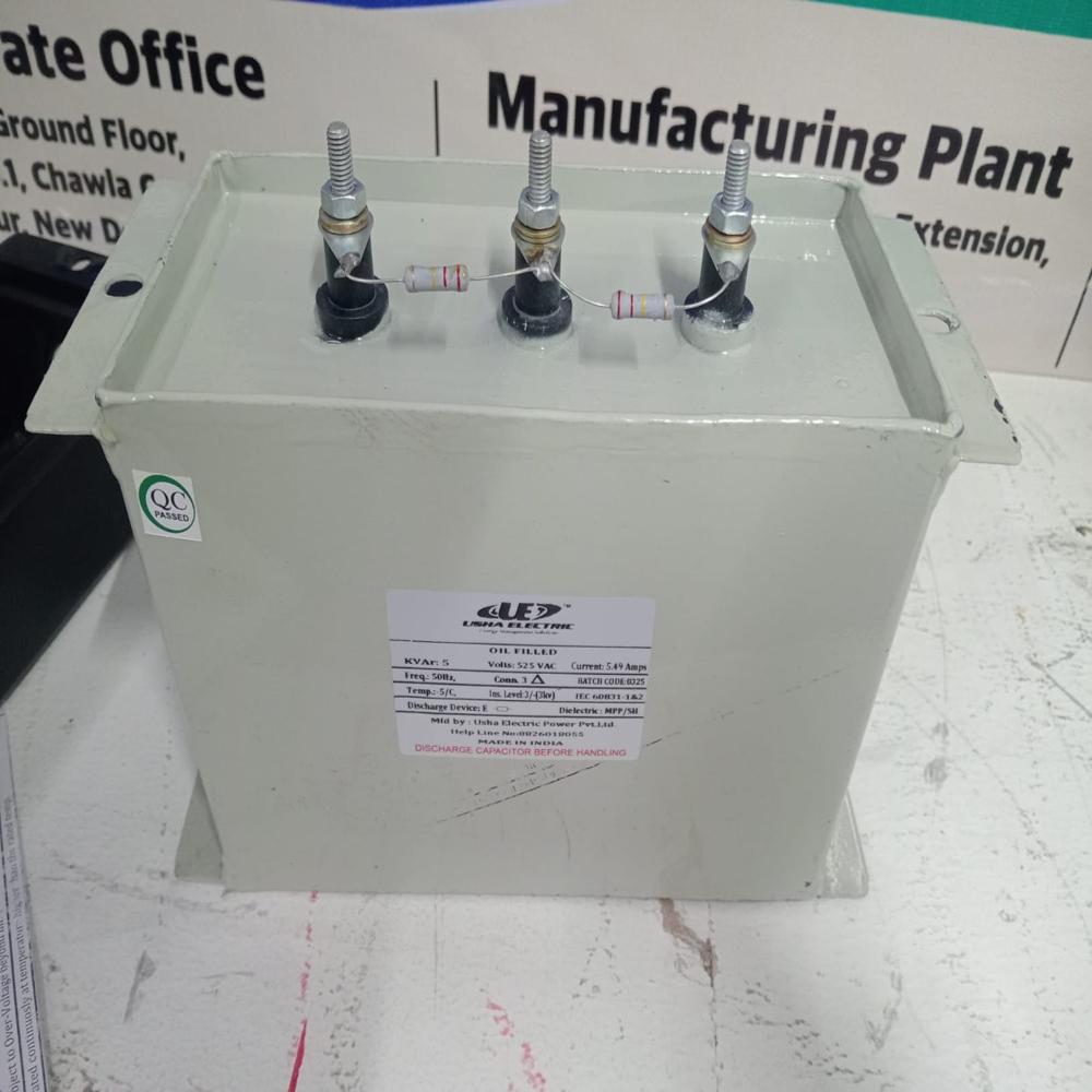 5 Kvar 440 Volt 3 Phase MPP  Heavy Duty Oil Filled Square Type Capacitor
