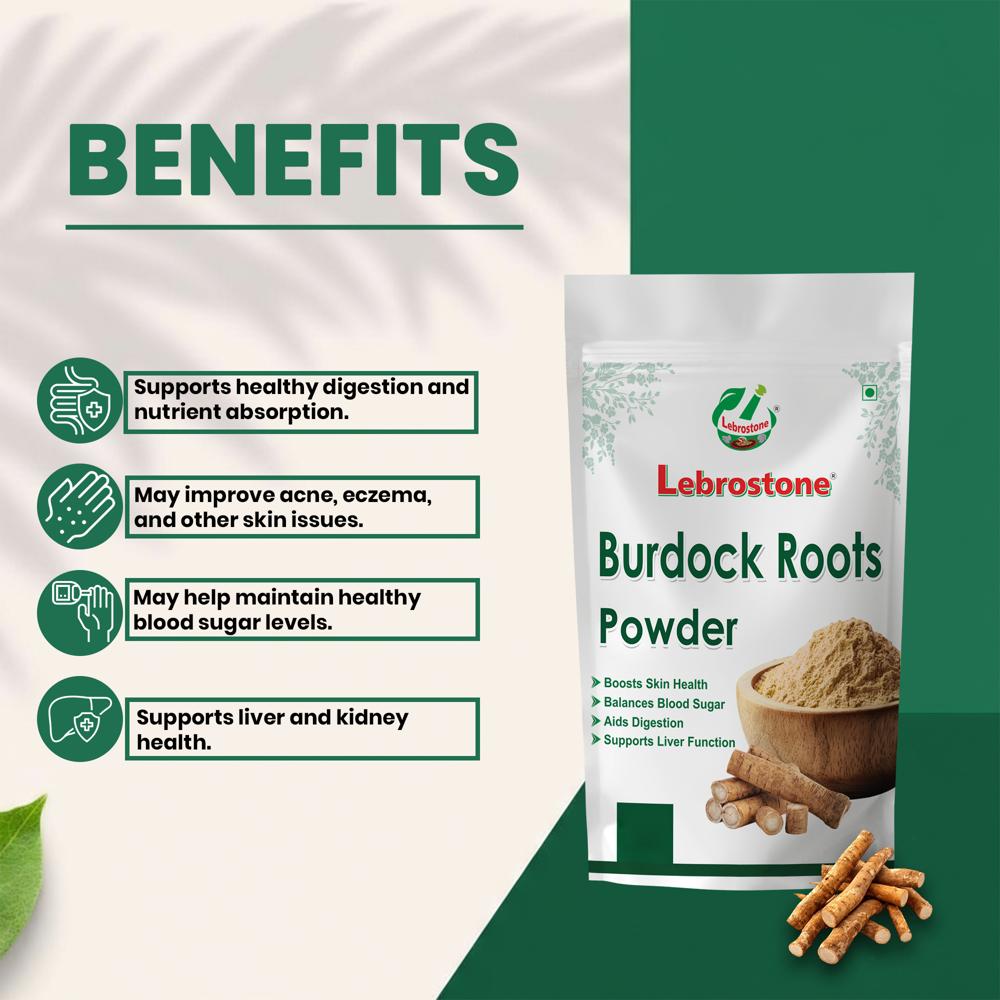 Lebrostone Burdock Root Powder | Skin Care, Blood Sugar Balance & Digestive Support|100g
