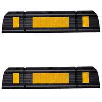 Rubber Car Wheel Stopper - Feature: Highly Visible Yellow Reflective Strips For Day And Night Visibility