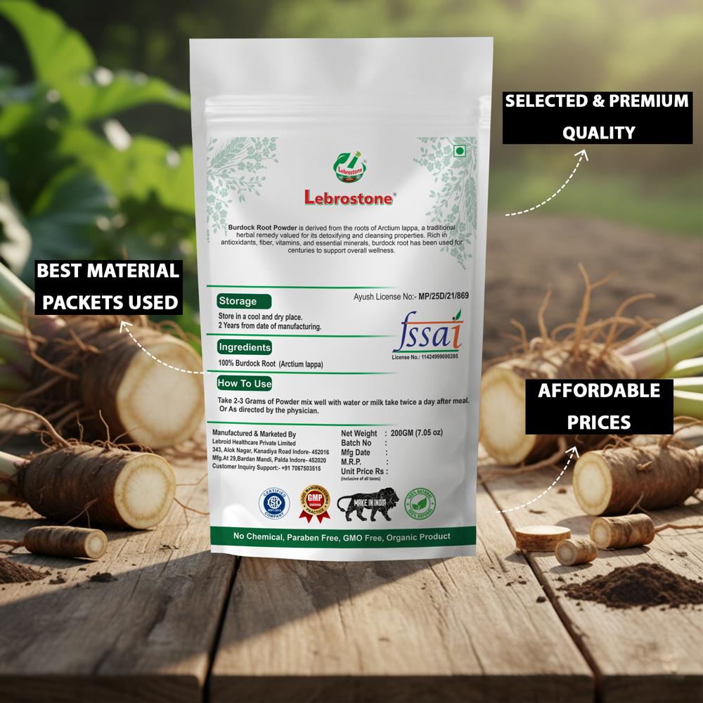 Lebrostone Burdock Root Powder | Skin Care, Blood Sugar Balance & Digestive Support|200g