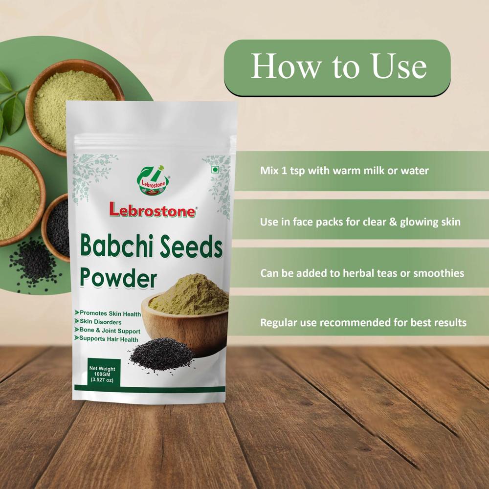 Lebrostone Babchi Seeds Powder Natural Remedy for Pigmentation, Skin Glow & Gut Health(100g)
