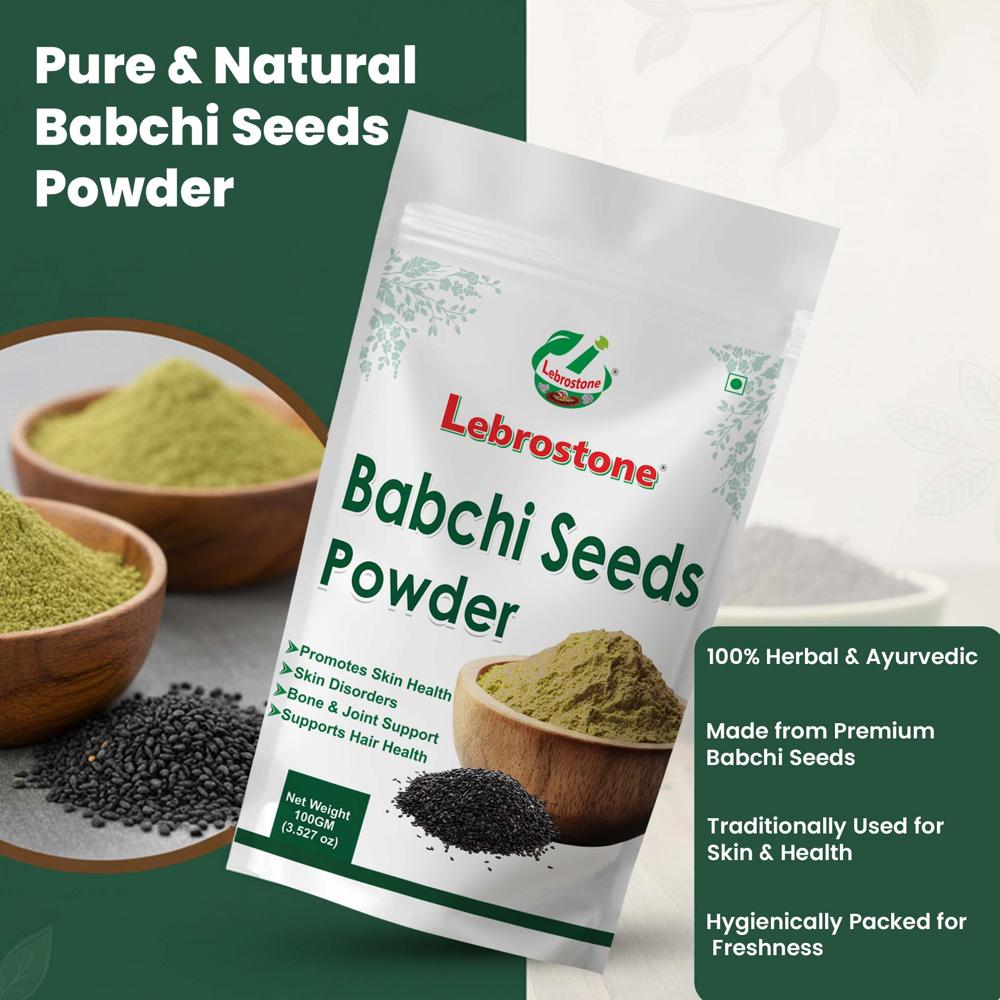 Lebrostone Babchi Seeds Powder Natural Remedy for Pigmentation, Skin Glow & Gut Health(100g)