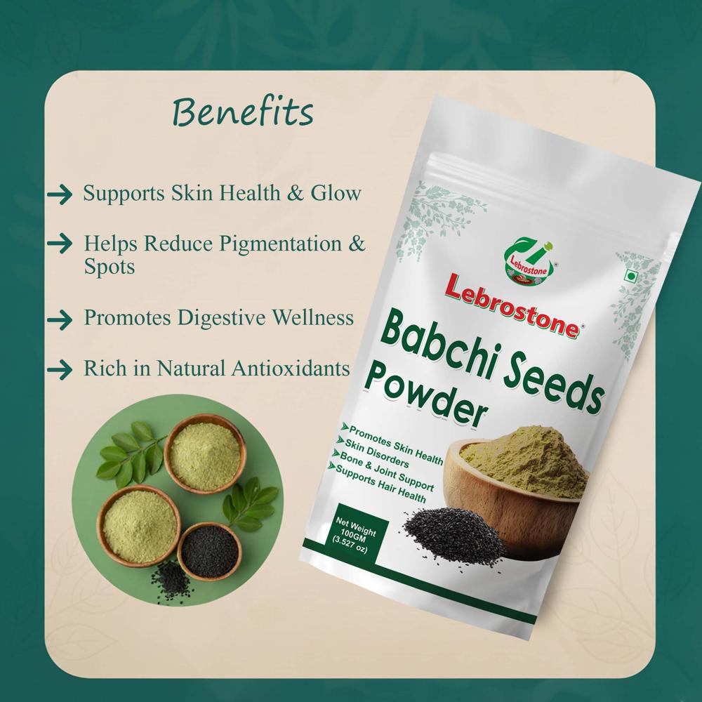 Lebrostone Babchi Seeds Powder Natural Remedy for Pigmentation, Skin Glow & Gut Health(100g)