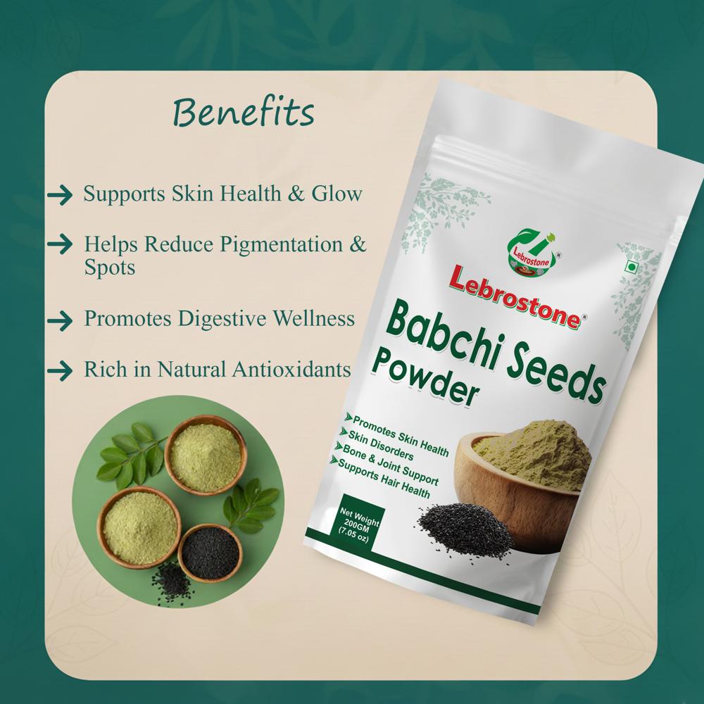 Lebrostone Babchi Seeds Powder Natural Remedy for Pigmentation, Skin Glow & Gut Health(200g)