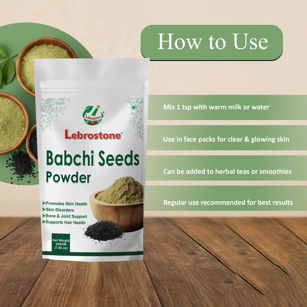Lebrostone Babchi Seeds Powder Natural Remedy for Pigmentation, Skin Glow & Gut Health(200g)