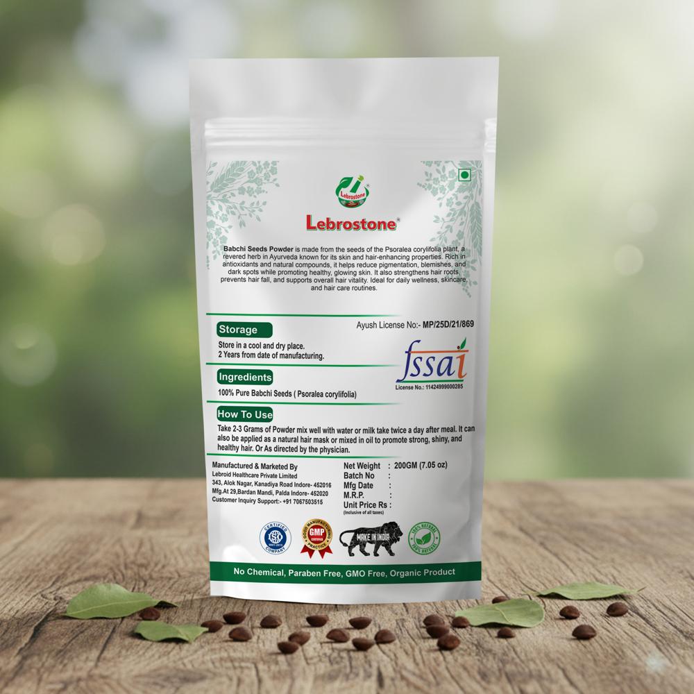 Lebrostone Babchi Seeds Powder Natural Remedy for Pigmentation, Skin Glow & Gut Health(200g)