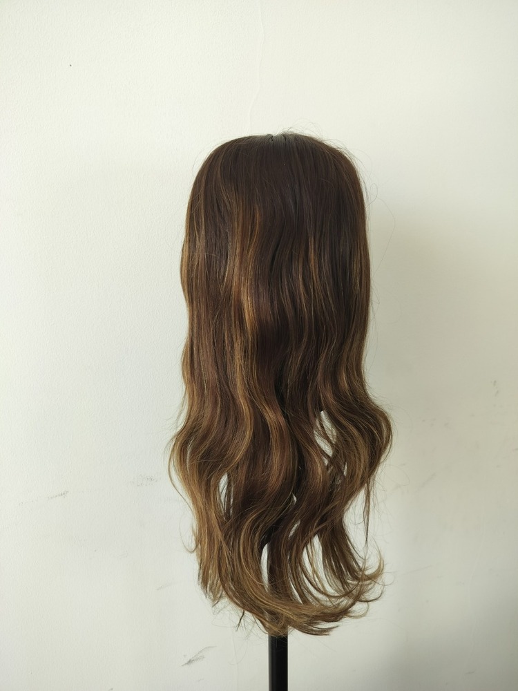Highlighted Natural Straight Hair Topper Wig