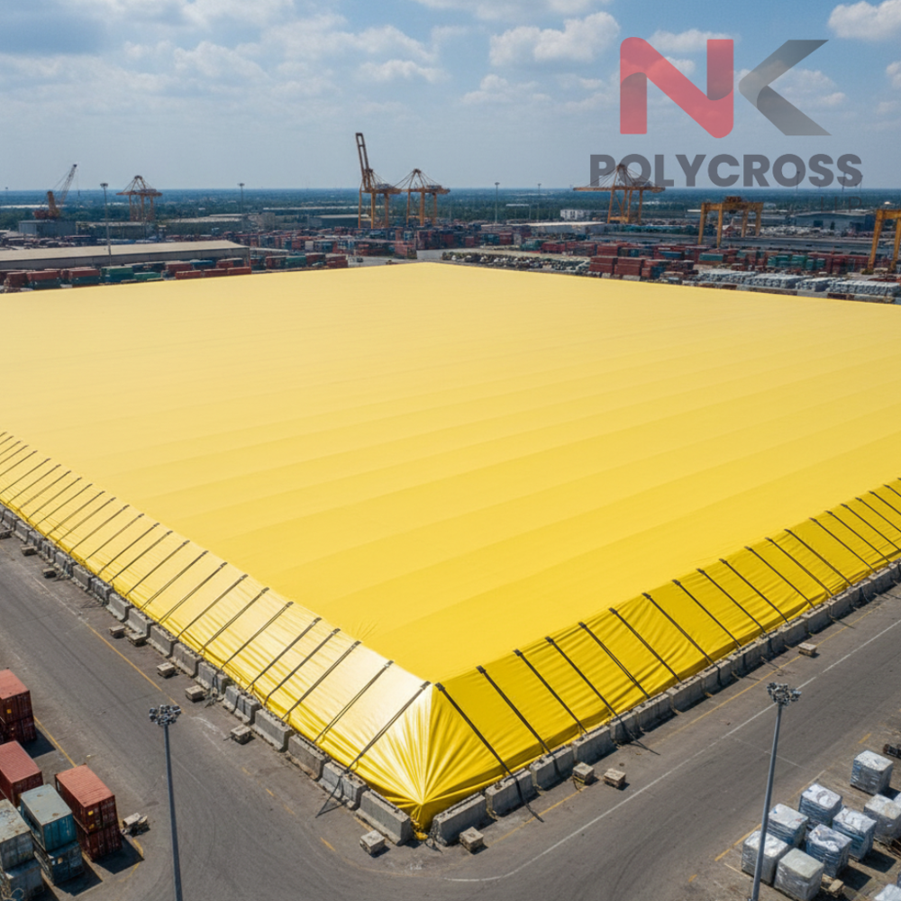 Mega Poly Sheet - Application: Large Construction & Infrastructure Projects  Open Yard & Warehouse Storage  Heavy Machinery & Equipment Covers  Truck