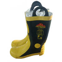 Rubber Fire Fighting Safety Boots - Color: Black And Yellow