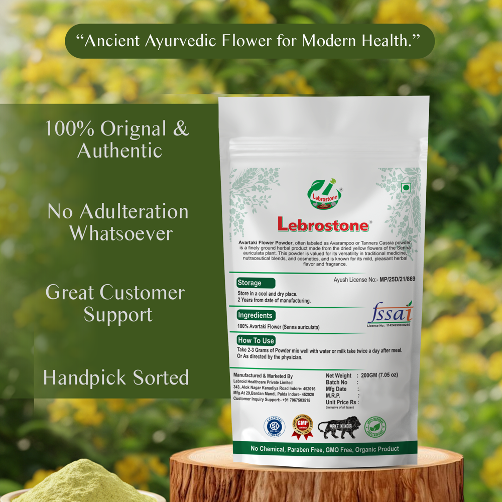 Lebrostone Avartaki Flower Powder  Skin Glow, Blood Purifier & Immunity Booster(200g)