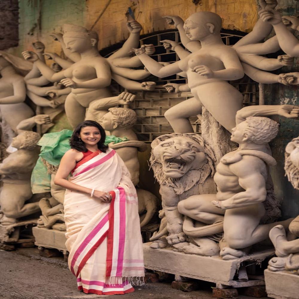 Linen jamdani Sarees