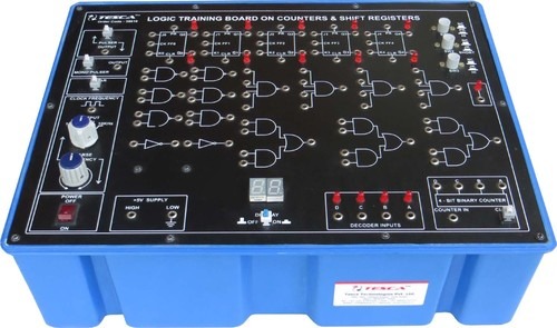 काउंटर शिफ्ट रजिस्टर पर ब्लैक एंड ब्लू लॉजिक ट्रेनिंग बोर्ड