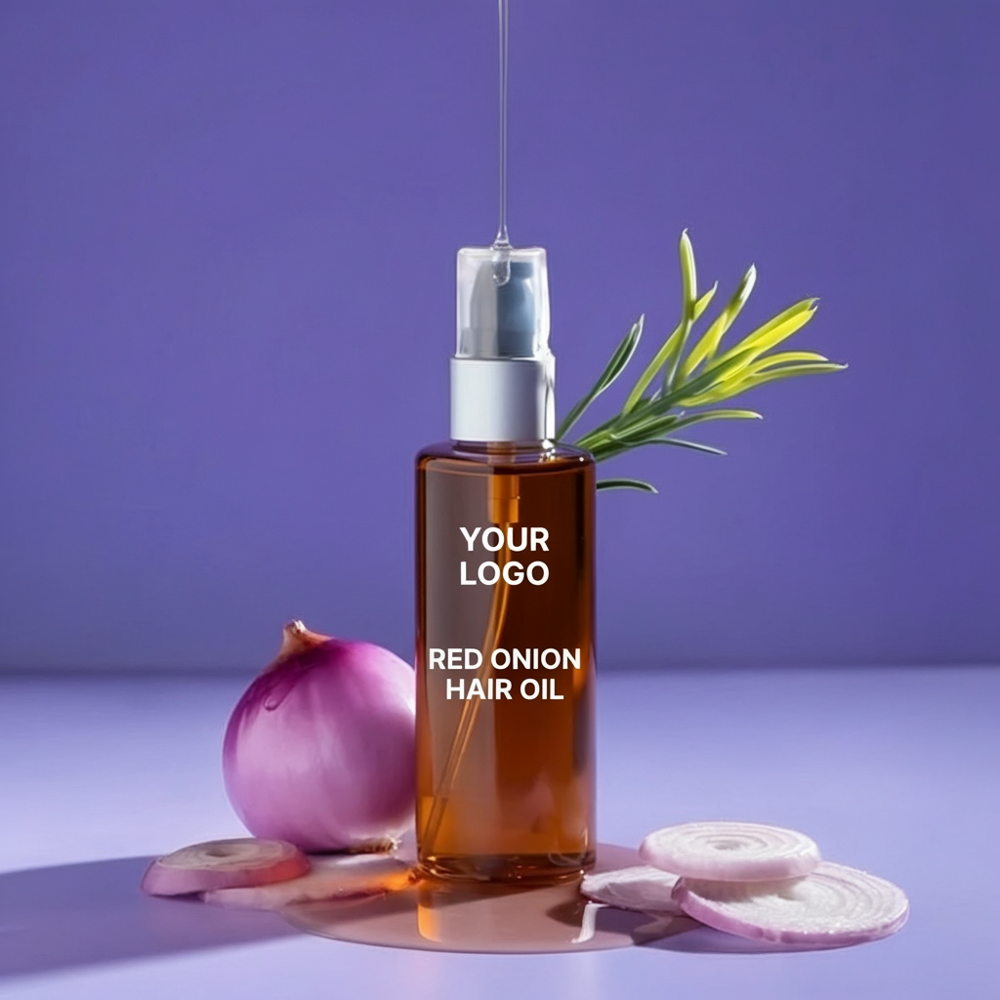 Red Onion Hair Oil - Herbal 200ml Plastic Bottle, Paraben & Sulfate Free, Fast Absorbing, Non-sticky
