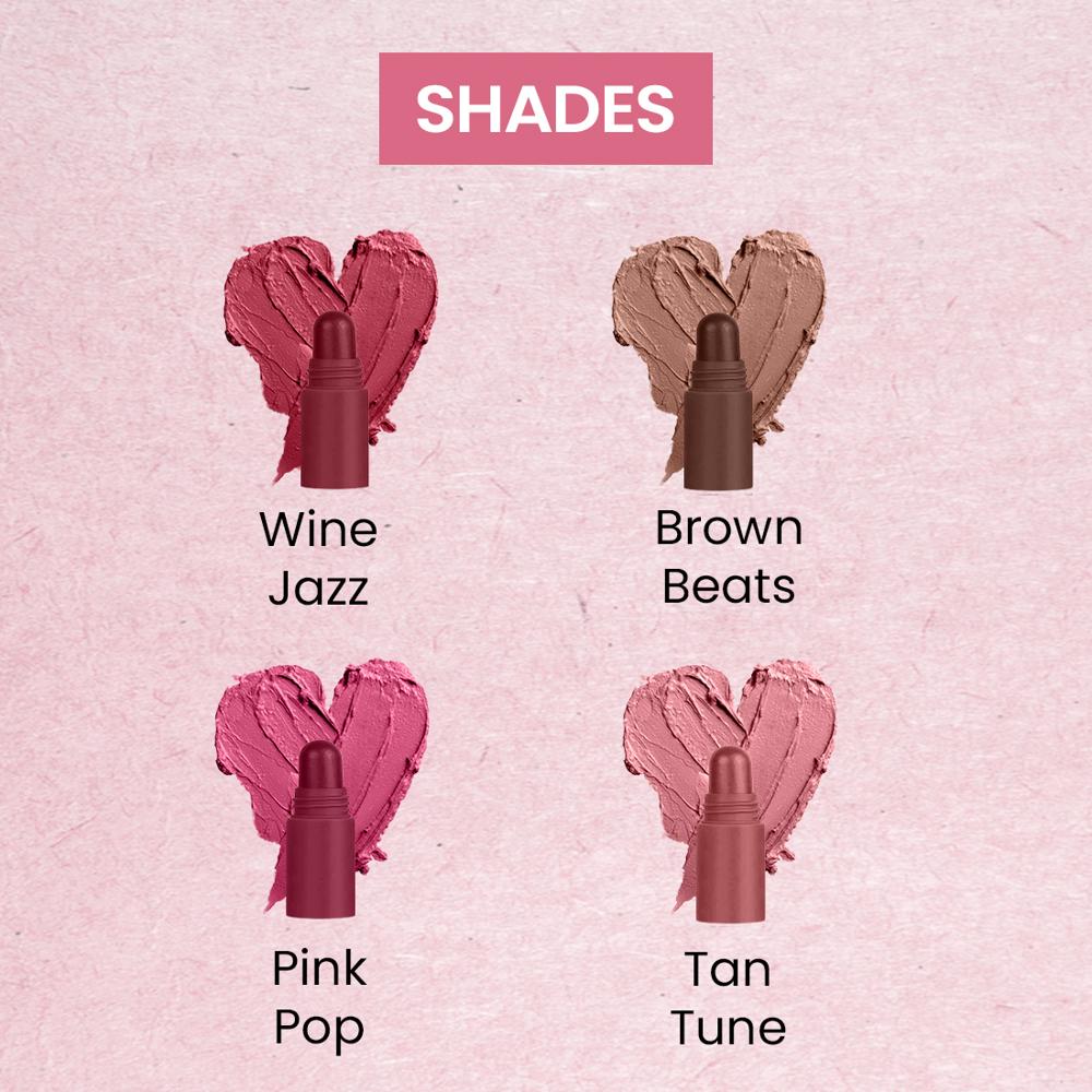 TNW -The Natural Wash Lipstack-01. Playlist | Longstay lipstick set |Four shades