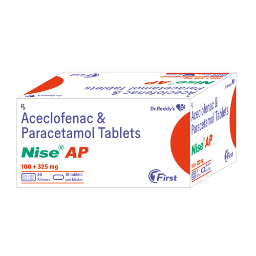 100 + 325mg Aceclofenac And Paracetamol Tablets