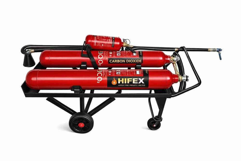 Twin Trolley Fire Extinguisher  Carbon Dioxide
