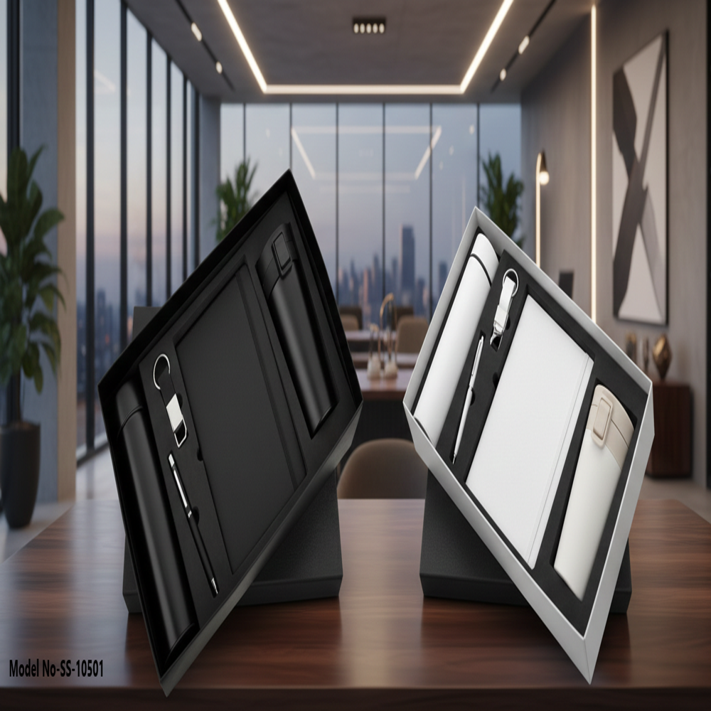 Premium Luxury Executive Corporate Gift Set with  Flask,Tumbler, Notebook, Pen & Keychain (SS-10501)
