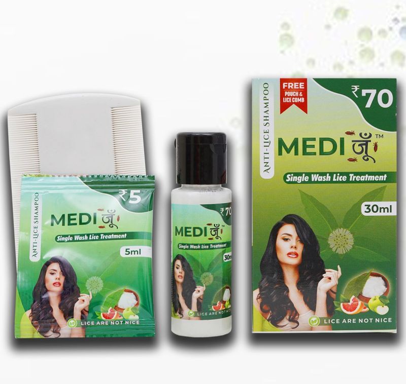 Medi Anti-Lice Shampoo Kit with Free Pouch & Lice Comb