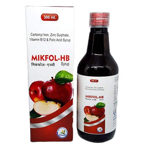 Carbonyl Zinc Sulphate Vitamin B12 And Folic Acid Syrup