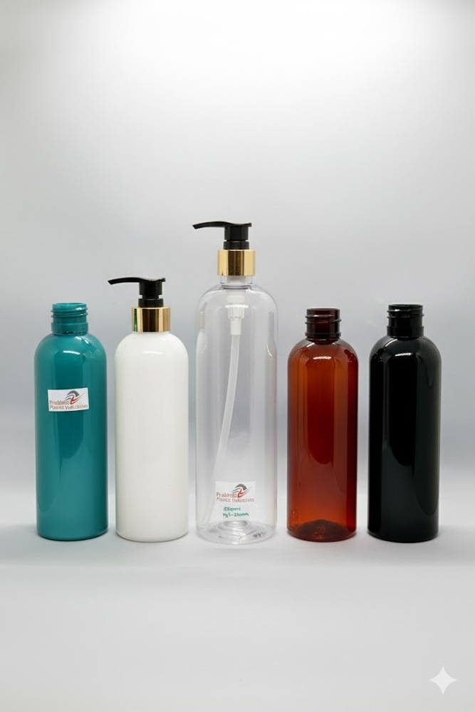 Round Boston Shape Pet Bottle - 50ml, 100ml, 200ml, 250ml, 500ml | Amber, White, Transparent, Black, Green, Flip Top, Recyclable, Closure Options Available