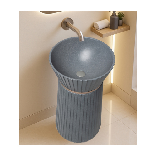 LGFP001 Flute Pedestal Basin