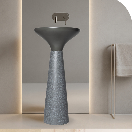 004 Orb Dark Grey Pedestal Basin