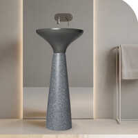 004 Orb Dark Grey Pedestal Basin