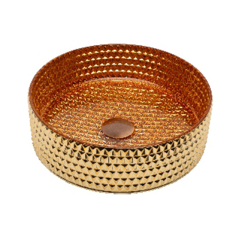 001G24K Gold Diamond Cut Basin