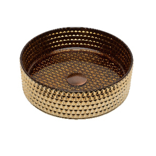001GBR Copper Diamond Cut Basin