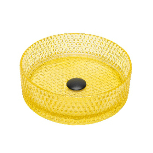 001YE Yellow Diamond Cut Basin