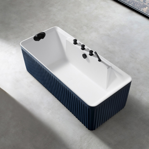 Onyx005 Prussian Blue White Faucet Bathtub