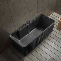 Onyx006 Black Fluted Jacuzzi Bathtub