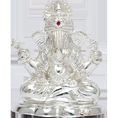 SILVER DAGDUSETH GANPATI HOLLOW IDOL  18KT (75%)
