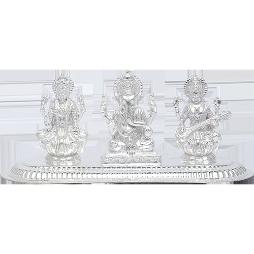 SILVER TRI MURTI CASTING IDOL  16KT (65%)