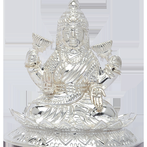 SILVER KAMAL LAXMI HOLLOW IDOL  18KT (75%)