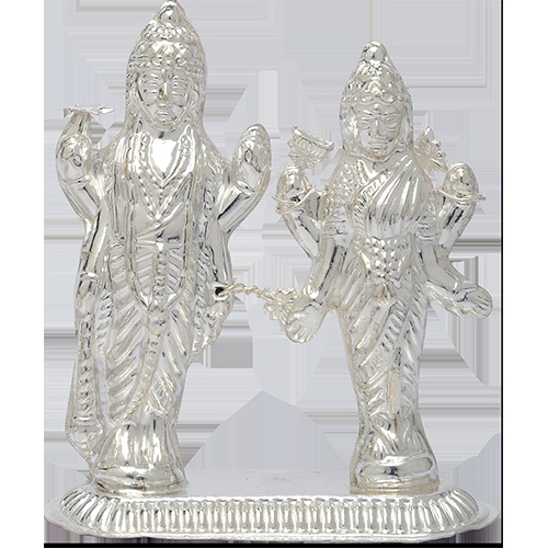 SILVER VISHNU LAXMI HOLLOW IDOL  18KT (75%)