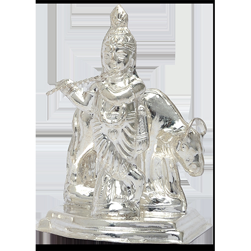 SILVER COW KRISHNA HOLLOW IDOL  18KT (75%)