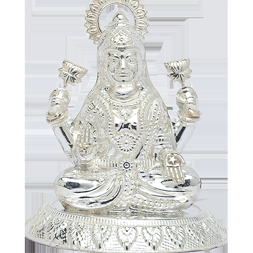 SILVER OVAL LAXMI HOLLOW IDOL  18KT (75%)