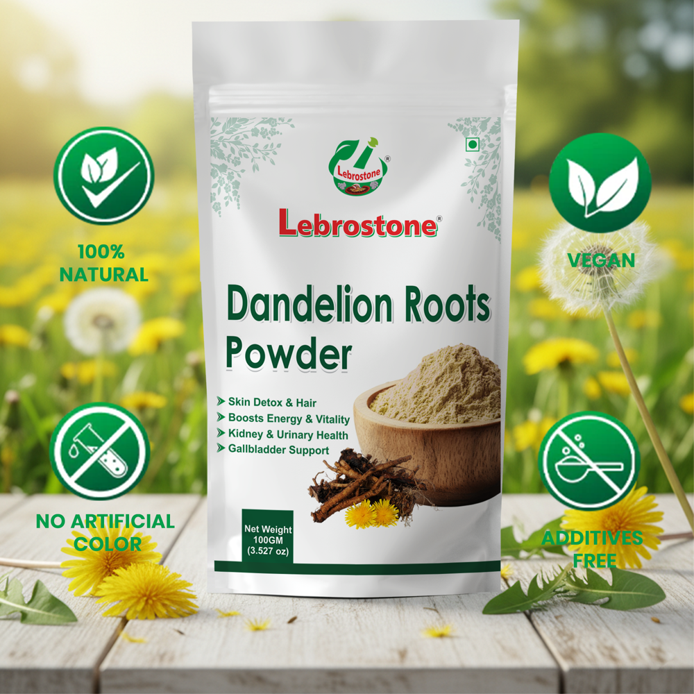 Lebrostone Dandelion Root Powder Liver & Detox Support, Immunity Booster, Digestive & Heart Health, Blood Sugar Balance(100g)