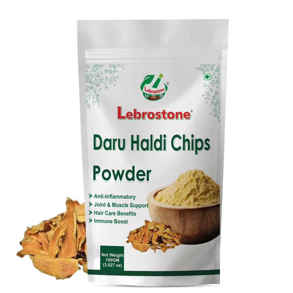 Lebrostone Herbal Daru Haldi Chips Powder  Natural Liver Support, Digestion, Immunity & Skin Wellness(100g) - Age Group: For Adults