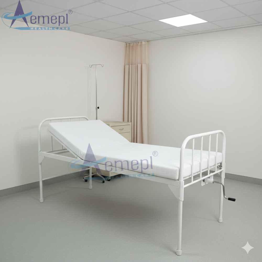 Attendant Bed - Steel Frame, Manual Operation, High-quality Design | Excellent Durability, Easy Maintenance, Ideal For Hospital Use