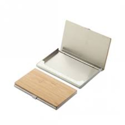 Premium Eco-Friendly Bamboo Visiting Card Holder with Matching Pen Set (SS-Eco-2)