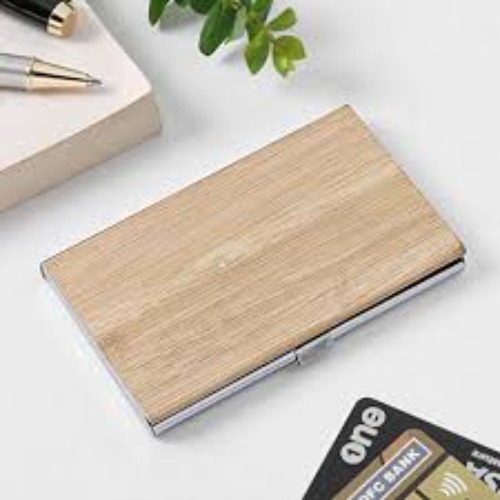 Premium Eco-Friendly Bamboo Visiting Card Holder with Matching Pen Set (SS-Eco-2)