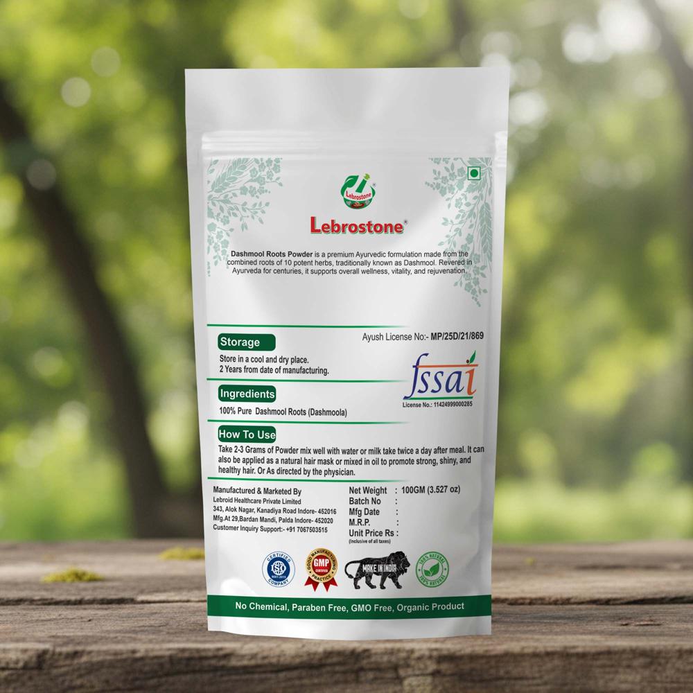 Lebrostone Dashmool Powder  Relieves Stress, Boosts Stamina & Hormonal Balance(100g)