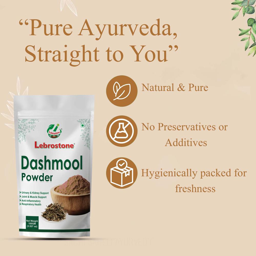 Lebrostone Dashmool Powder  Relieves Stress, Boosts Stamina & Hormonal Balance(100g)