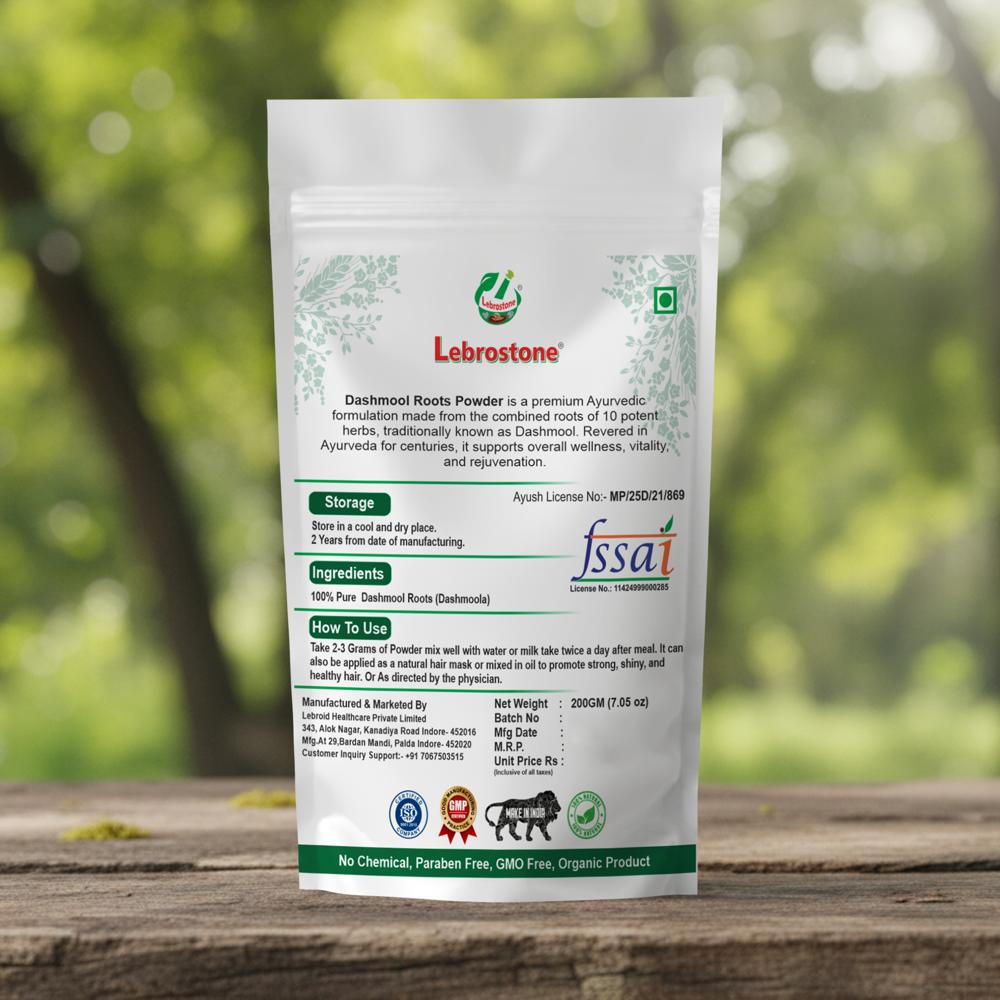 Lebrostone Dashmool Powder  Relieves Stress, Boosts Stamina & Hormonal Balance(200g)