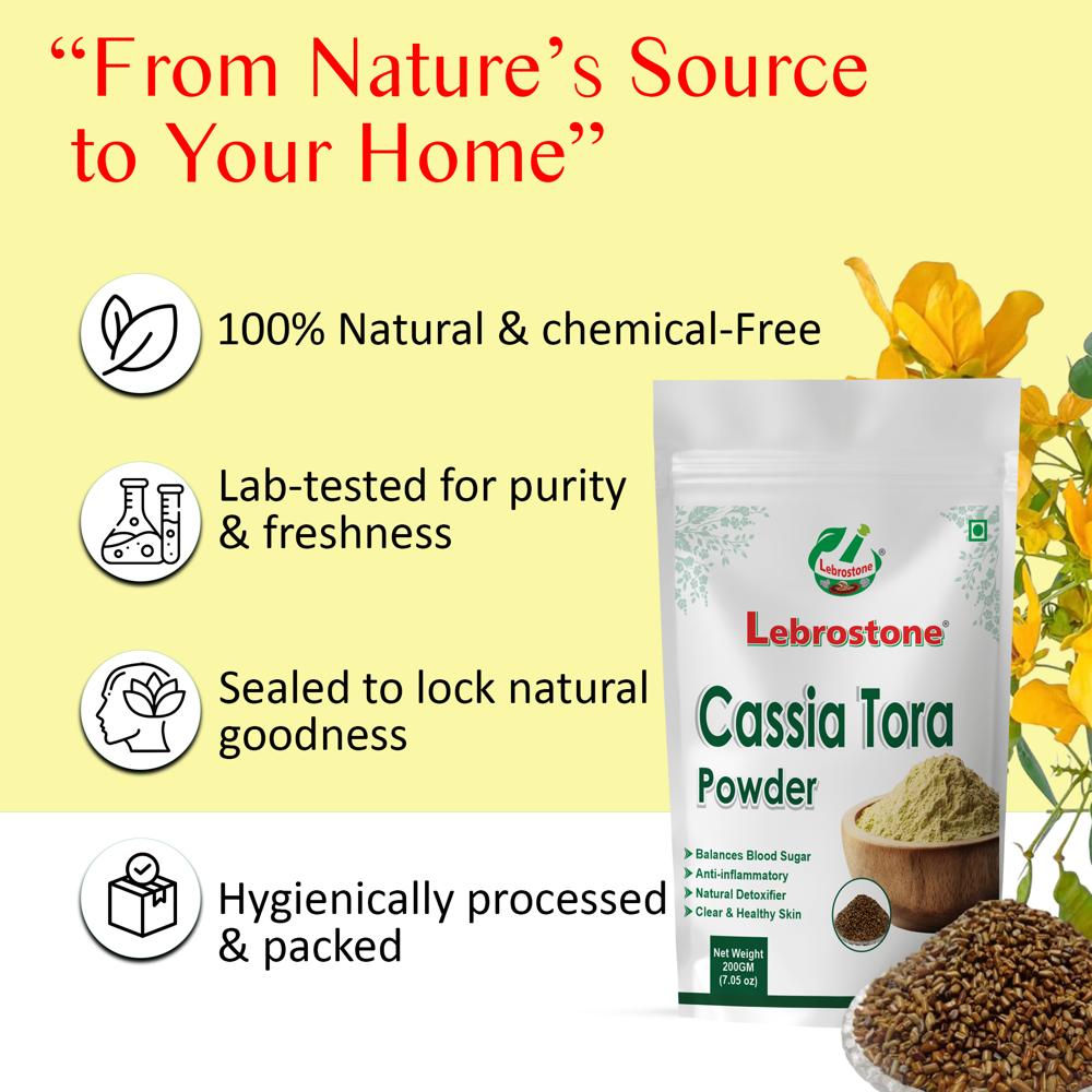 Lebrostone Cassia Tora Powder  Supports Skin Care, Digestion & Joint Comfort Naturally| 200g